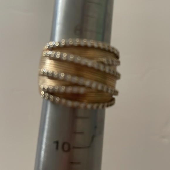 Wide Band CZ gold plated ring 8.5 - Picture 11 of 11